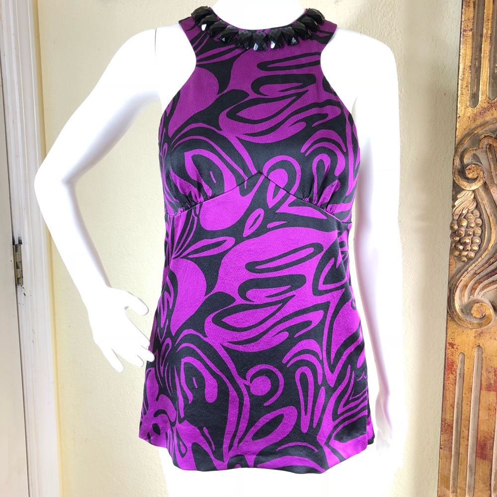 Trina Turk blouse size 4 100% silk